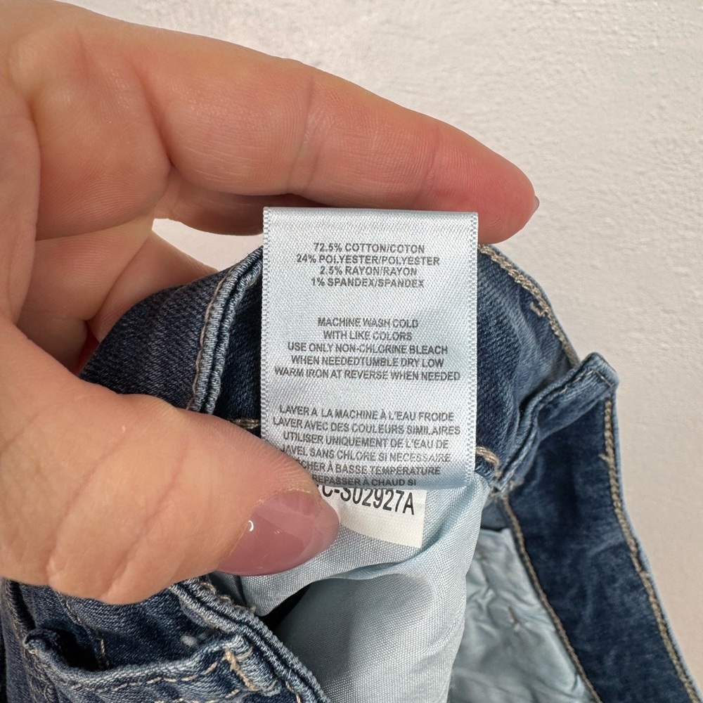 Vigoss High Rise Denim Ace Shorts Womens Size 7/28 Medium Wash Rhinestones - Picture 8 of 9